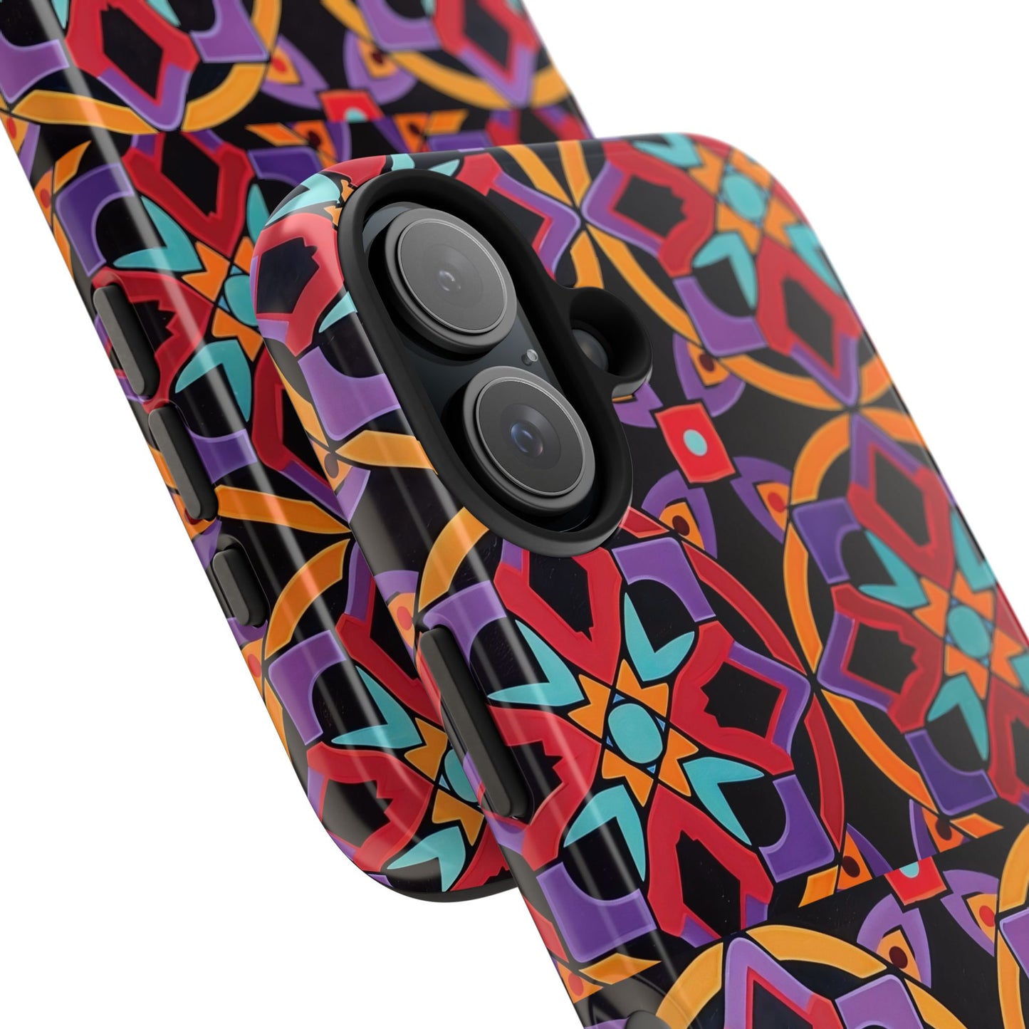 Colorful Tile iPhone 16 Case – Vibrant Boho Geometric Pattern for iPhone 16, 16 Pro, 16 Pro Max & 16 Plus