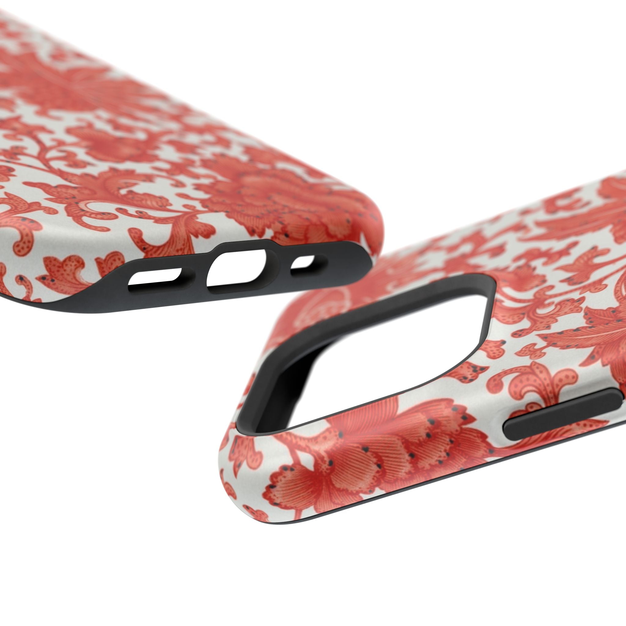 Traditional Magnetic Case - Red Floral iPhone