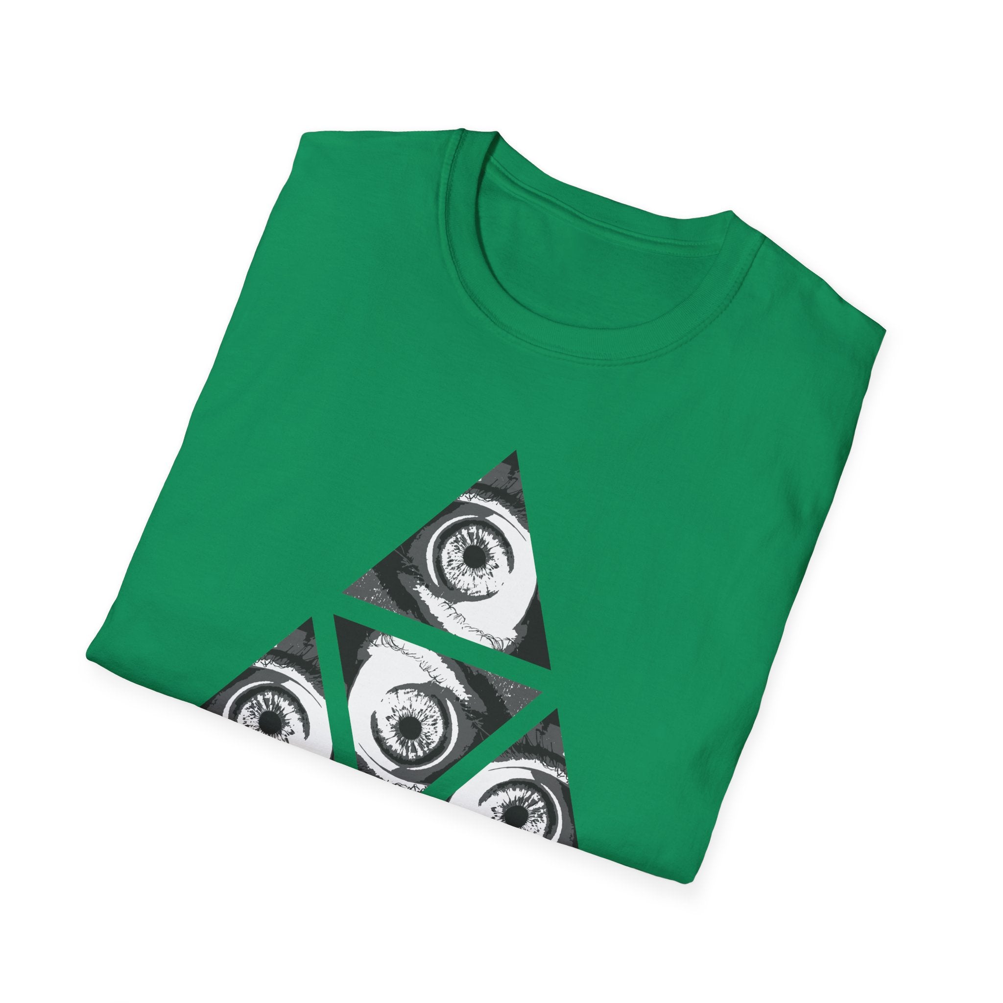 Surreal Womens Graphic Tee - Grayscale Eyes Triangle