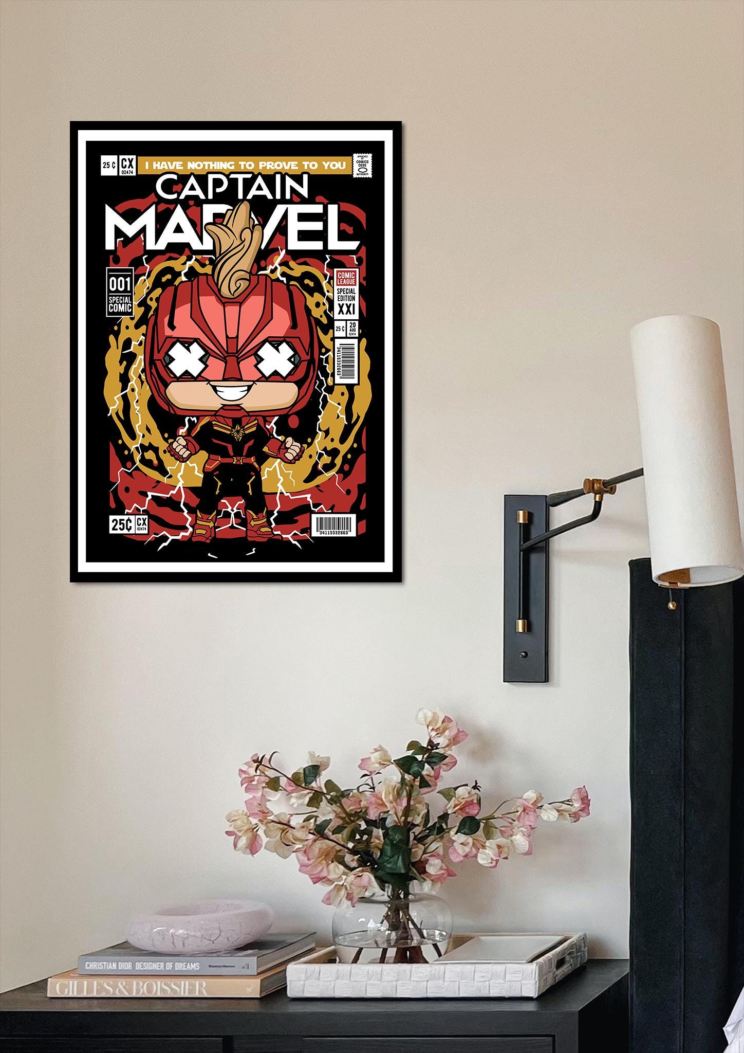 Framed Poster - Captain Marvel Parody Comic Art