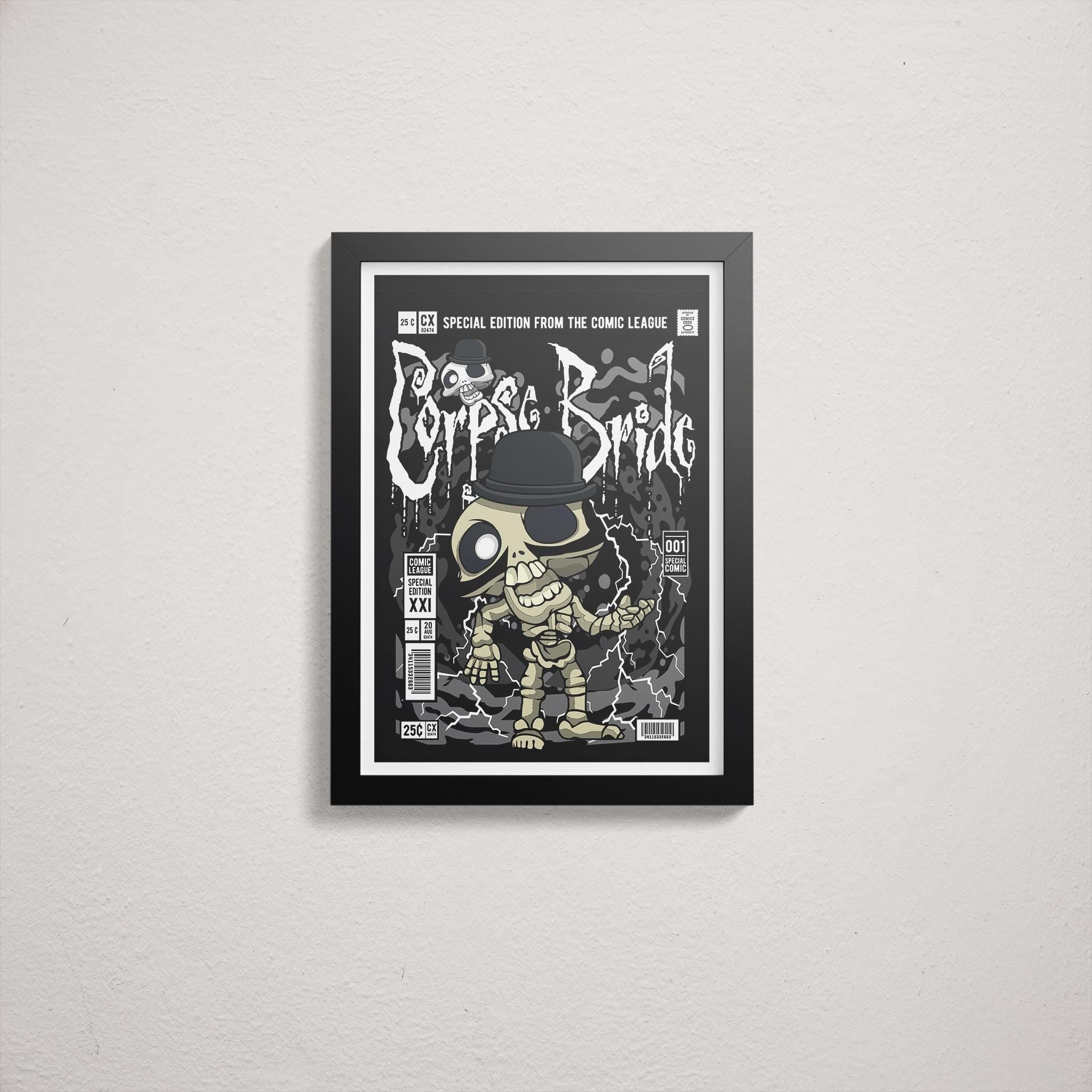 Framed Poster - Corpse Bride Comic Parody Art