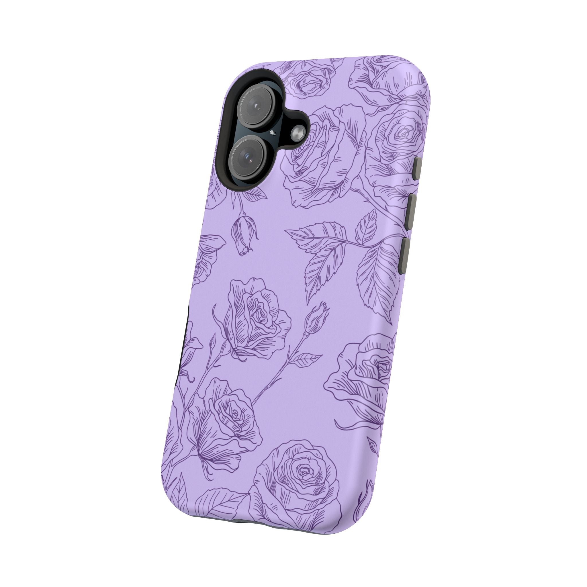 Floral Case iPhone 16 - Purple Line Art Case