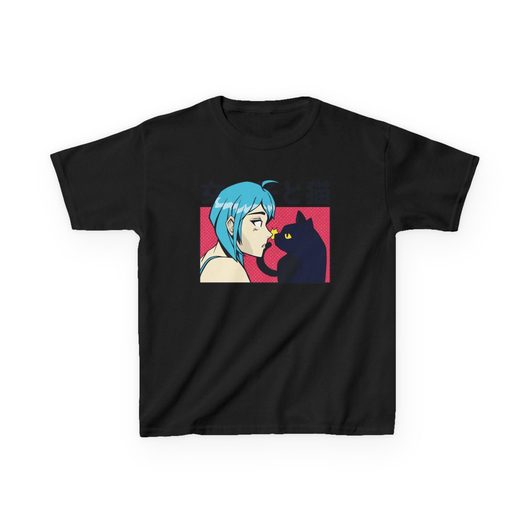 Anime Kids Shirt - Playful Cat Tee