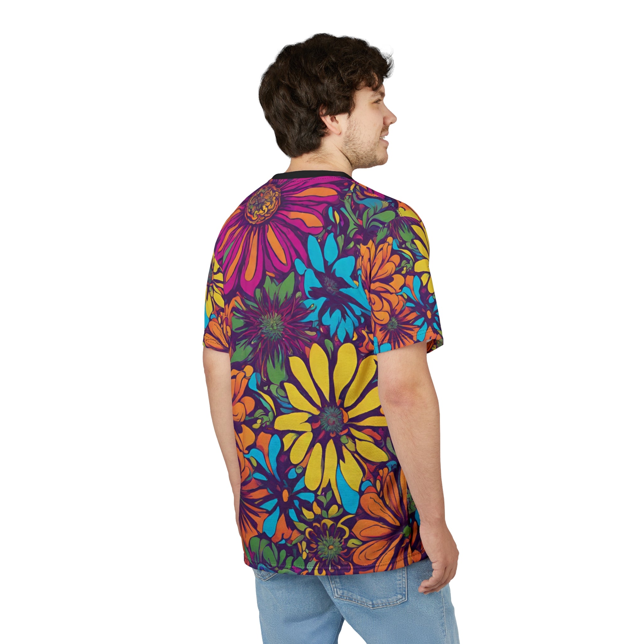 Psychedelic Flowers Tee - Unisex Cut & Sew T-Shirt