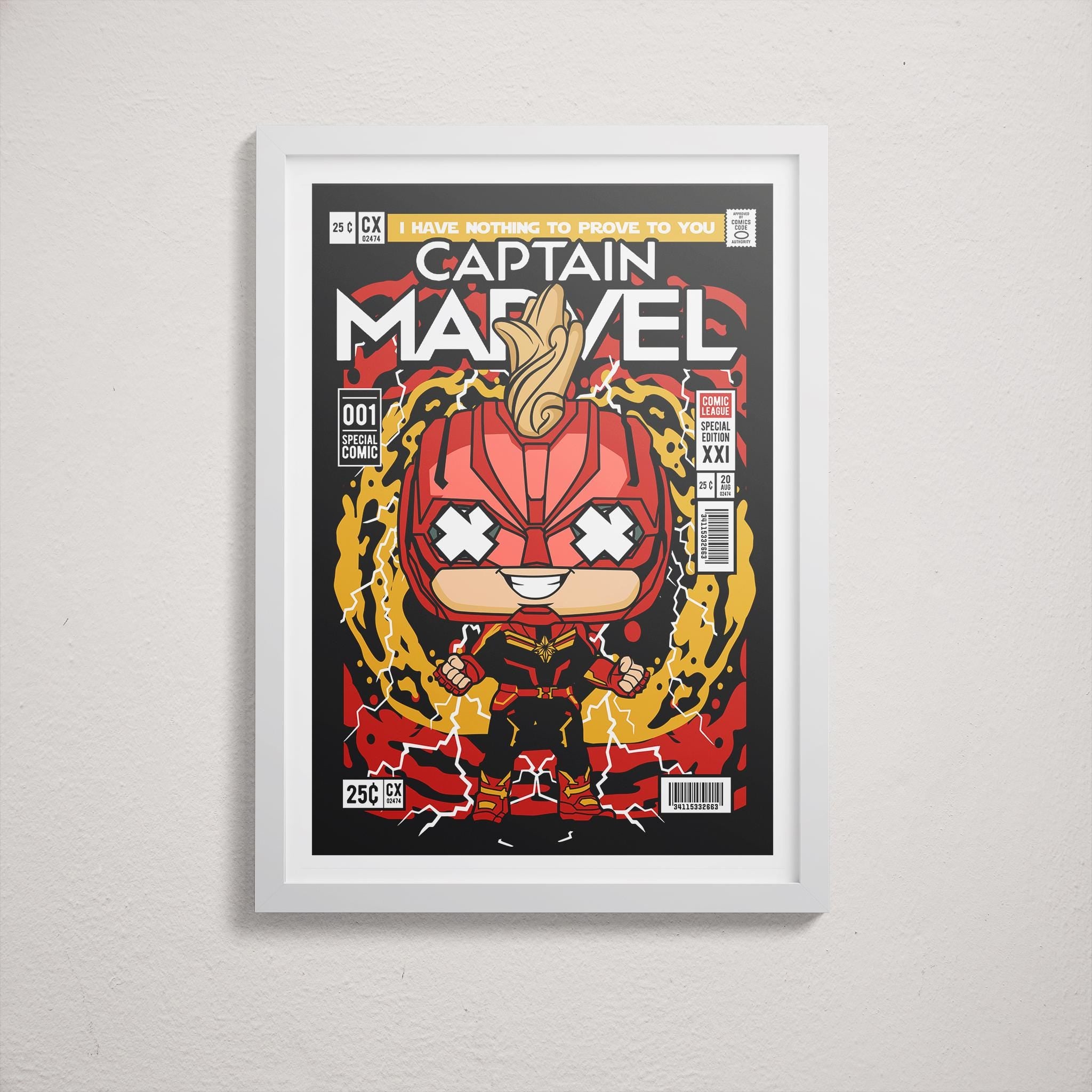 Framed Poster - Captain Marvel Parody Comic Art