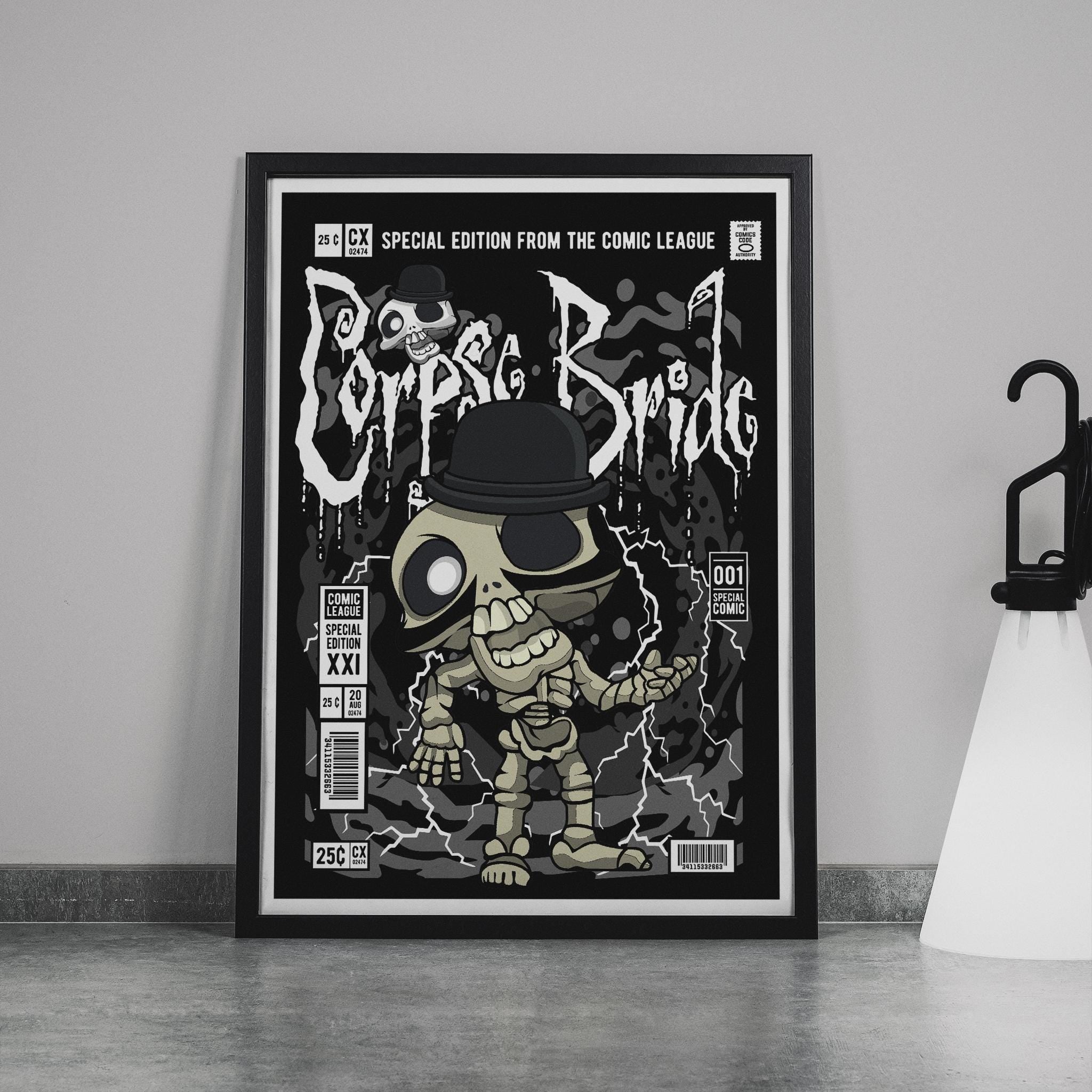 Framed Poster - Corpse Bride Comic Parody Art