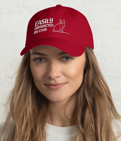 Embroidered Cat Lover Hat - Funny Adjustable Dad Hat for Cat Parents