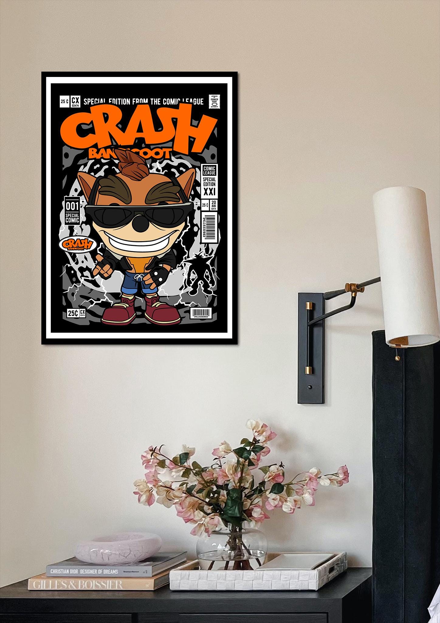 Framed Poster - Crash Bandicoot Comic Parody Art