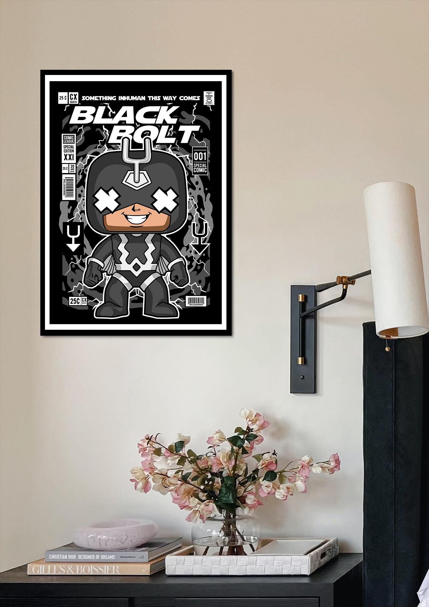 Framed Poster - Black Bolt Parody Comic Cover
