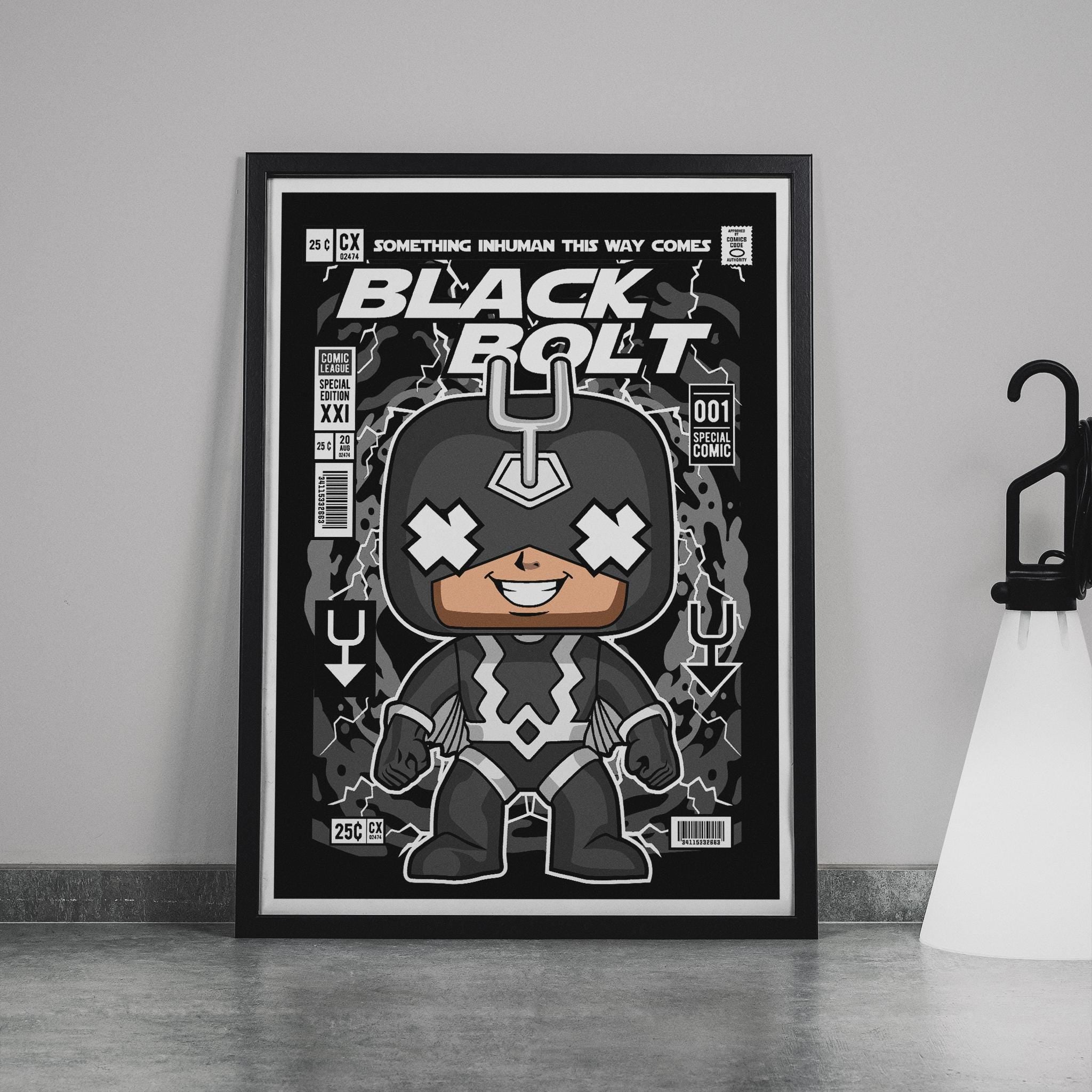 Framed Poster - Black Bolt Parody Comic Cover