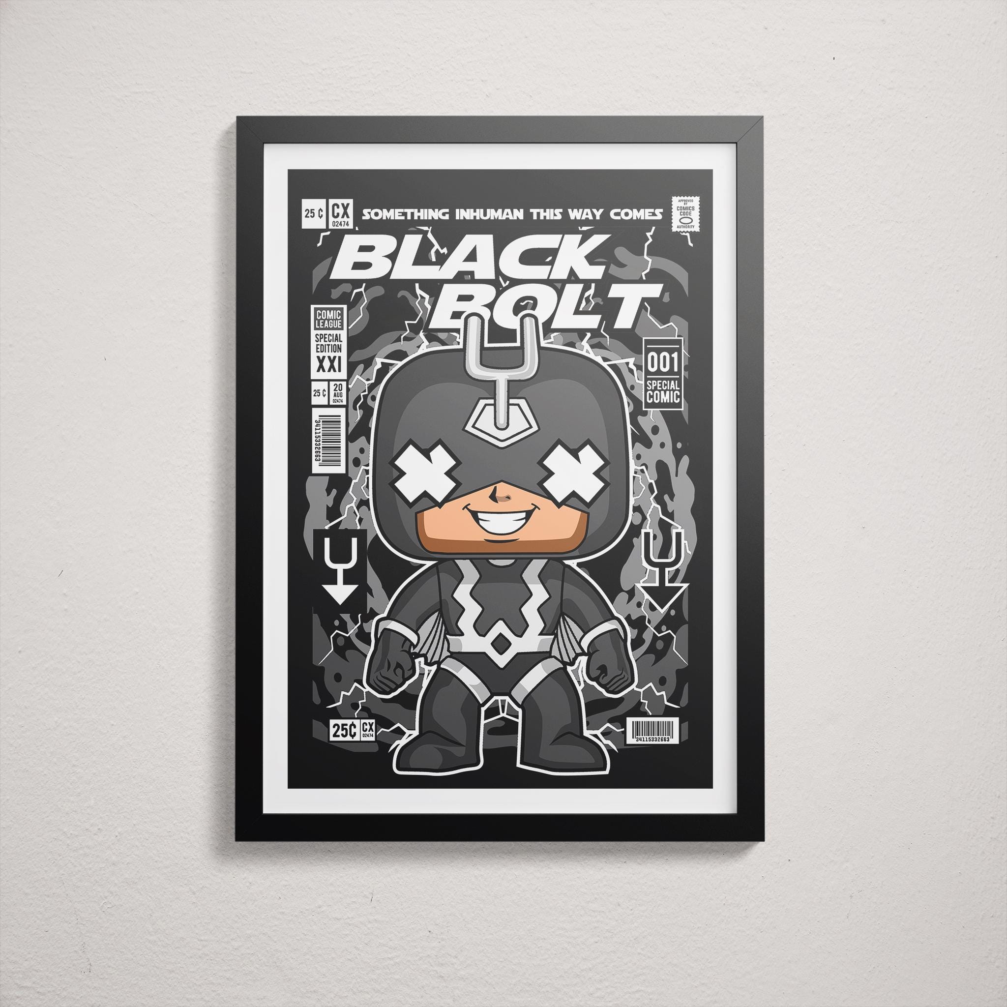 Framed Poster - Black Bolt Parody Comic Cover