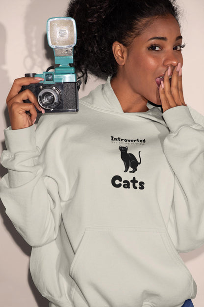 Funny Cat Hoodie - Introverted Cat Lover Sweatshirt