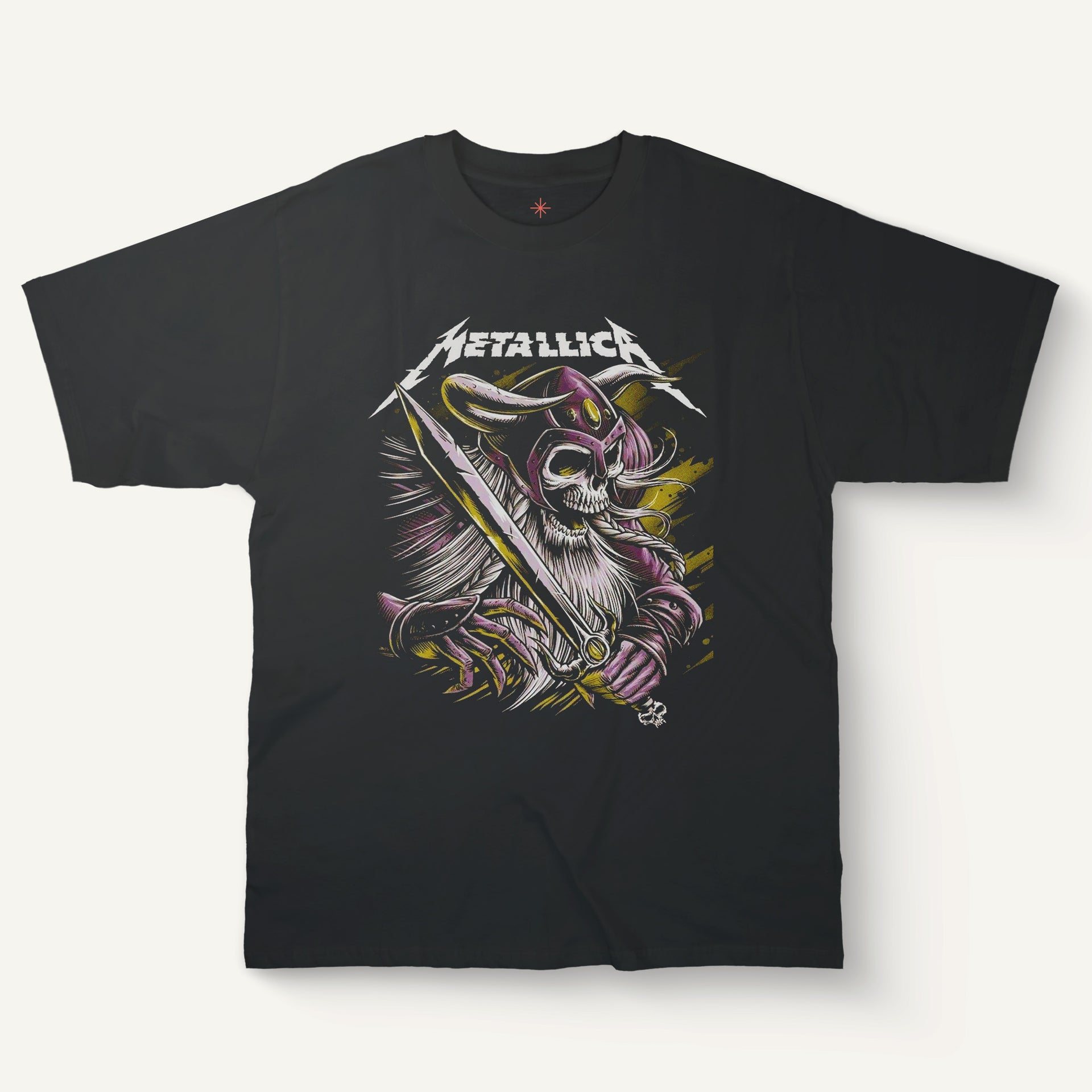 Metallica Viking Warrior T-Shirt – Comic Style Skull T-Shirt